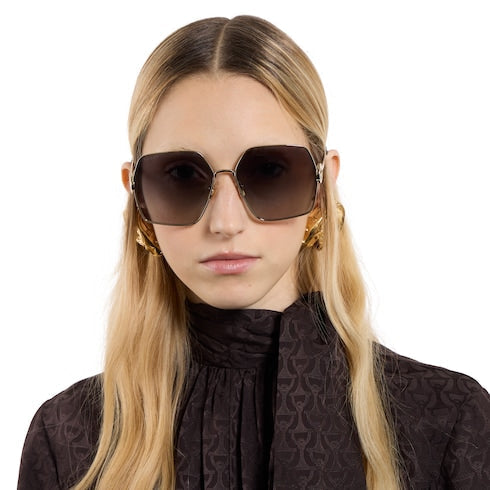 Oval frame sunglasses - gold