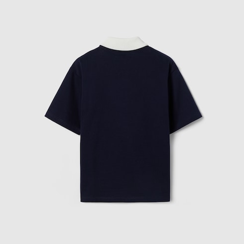 Children's cotton polo shirt - dark blue