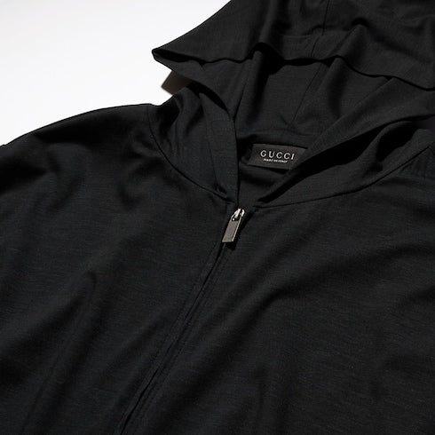 Soft rayon jersey zip jacket - black