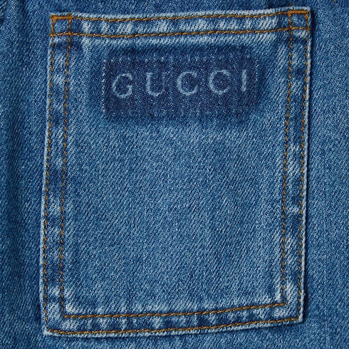 Children's lasered denim shorts - blue