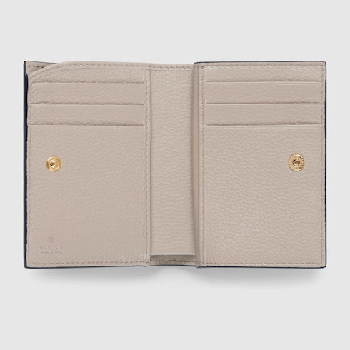 Bi-color GG Marmont small wallet - beige and white GG Supreme