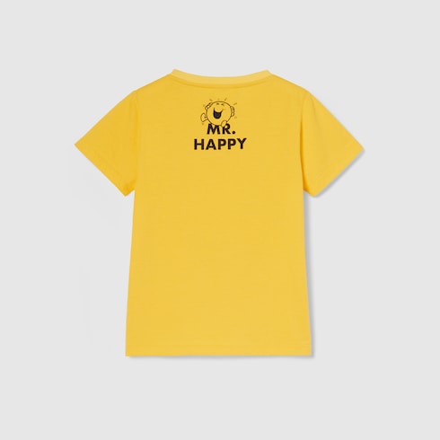 Children's cotton T-shirt with print - yellow