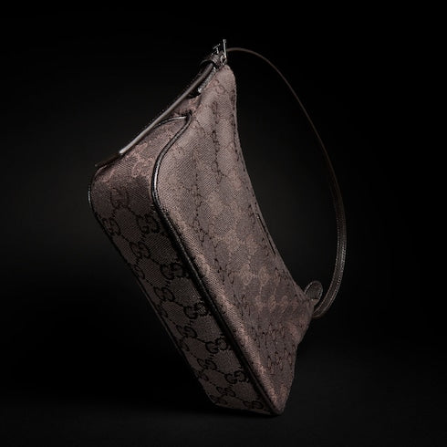Lady Lunetta small shoulder bag - dark brown GG canvas