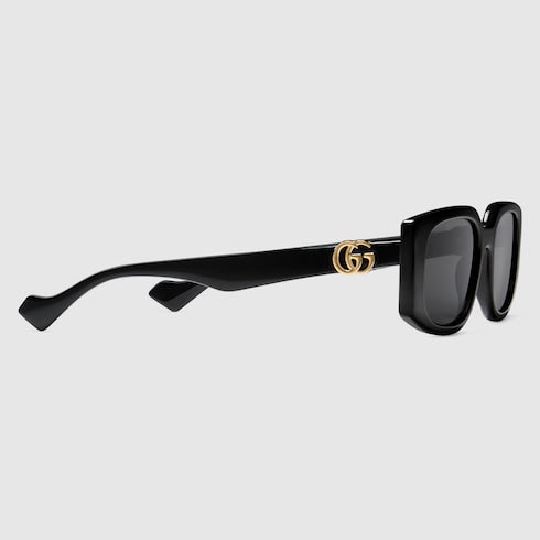 Rectangular-frame sunglases - black injection