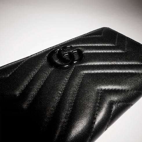 GG Marmont zip around wallet - black leather