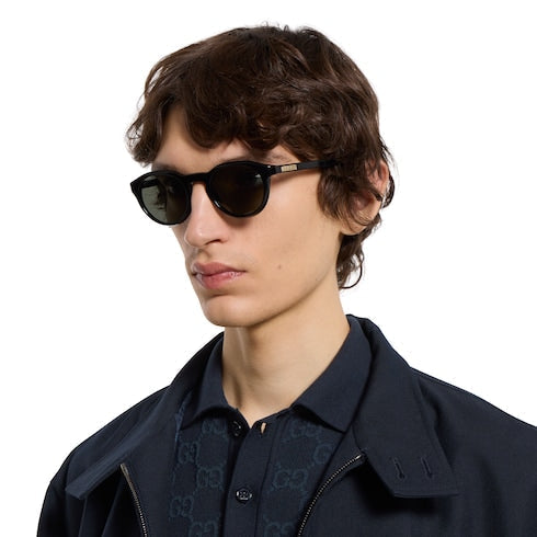 Round frame sunglasses - black