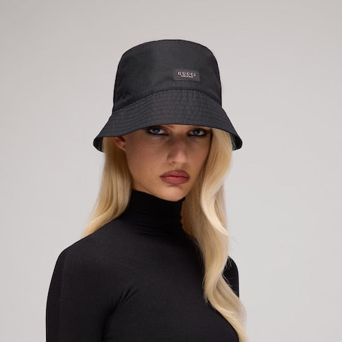 Cotton canvas bucket hat - black