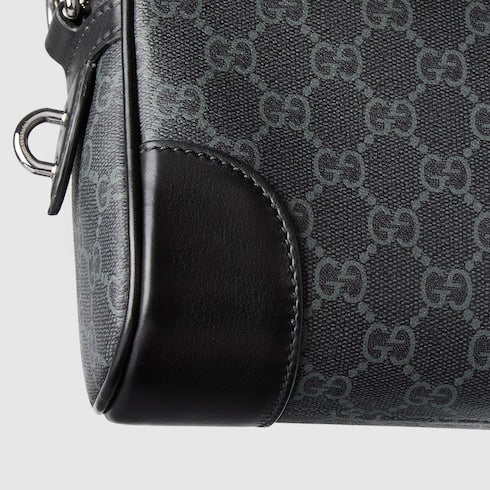 GG Emblem small crossbody bag - black fabric