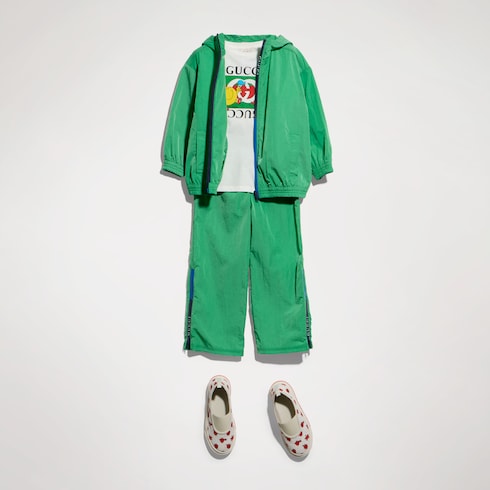 Children's nylon froissé jacket - green