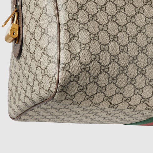 Gucci Savoy medium duffle bag - beige and dark brown fabric