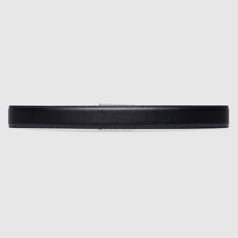 Reversible belt with rectangular buckle - black leather, blue and black Supreme