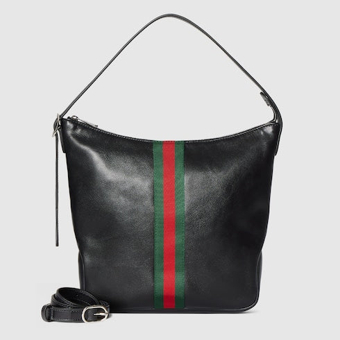 Lunetta medium crossbody bag - black soft leather