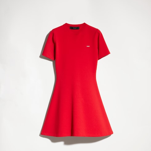 Fine matte viscose dress - red