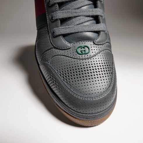 Men's wornout-effect Screener sneaker - dark grey leather