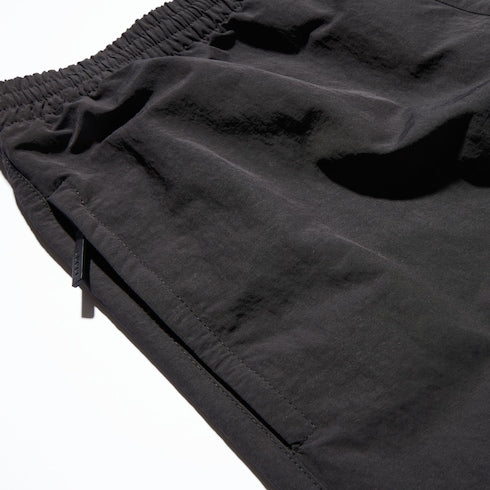 Froissé nylon faille cargo pants - black