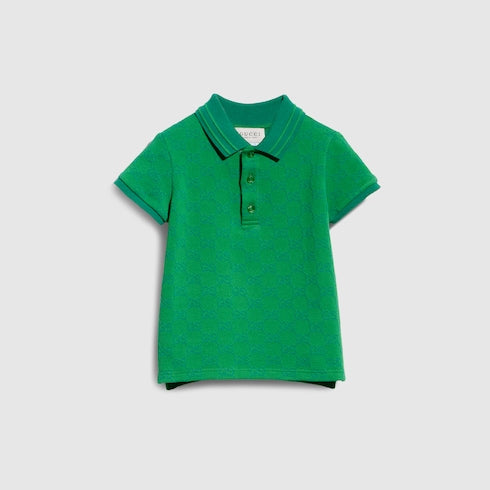 Baby GG cotton polo shirt - green and dark green
