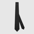 Silk jacquard tie - black