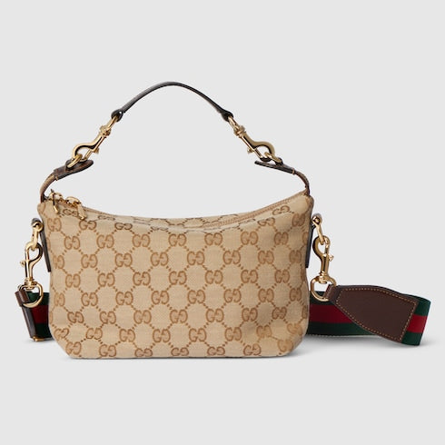 Brera small crossbody bag - sand and brown GG canvas