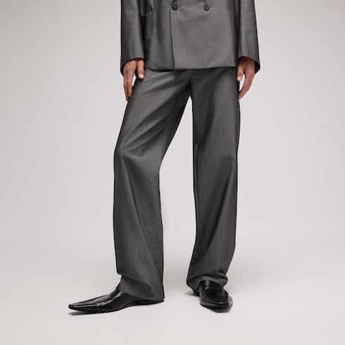 Silk merino wool pants - grey