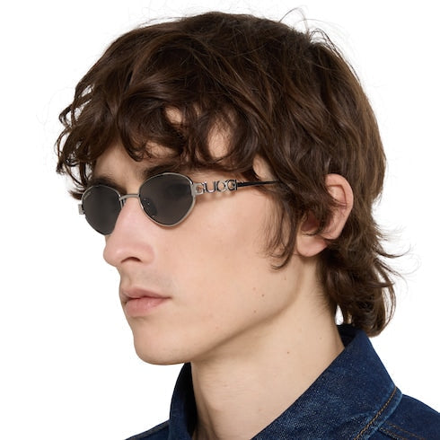 Oval frame sunglasses - light ruthenium