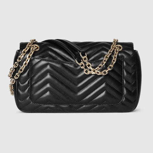 GG Marmont medium shoulder bag - black leather