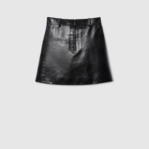 Leather mini skirt - black