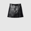 Leather mini skirt - black