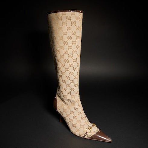 Women's Savoy boot - sand and brown GG canvas