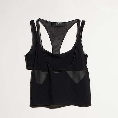 Light crêpe jersey bralette set - black