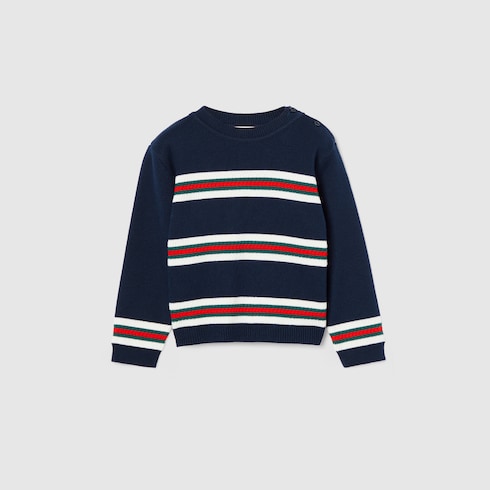 Baby cotton sweater with Web - dark blue