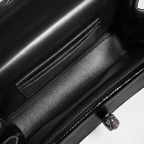 Dionysus lizard small shoulder bag - black