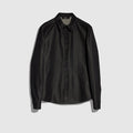 Cotton silk shirt with embroidery - black