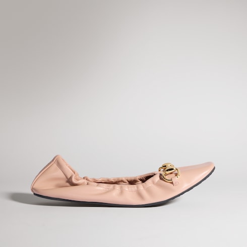 Women's Prima ballet flat - pink beige leather
