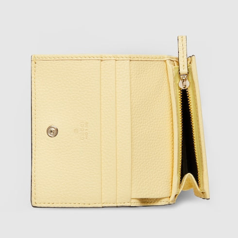 Bi-color GG Marmont small wallet - light yellow leather
