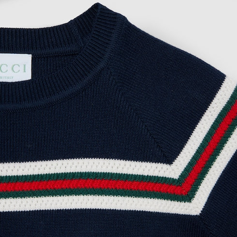 Children's cotton sweater with Web - dark blue