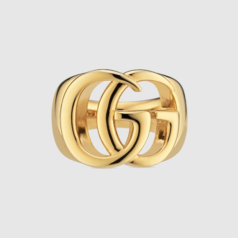 GG Marmont cut-out band ring - gold-toned brass
