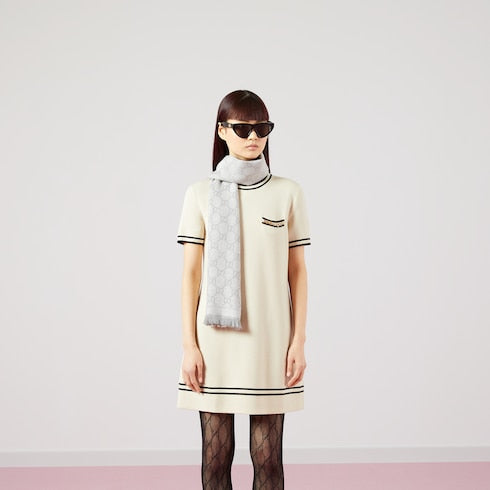 GG wool scarf - Silver