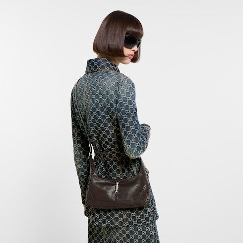 Jackie Slim medium shoulder bag - dark brown leather