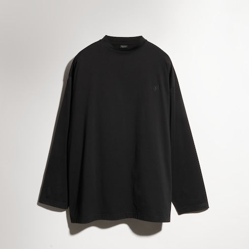 Cotton silk T-shirt with embroidery - black
