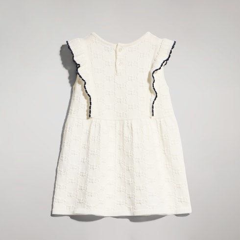 Baby GG cotton dress - ivory and navy