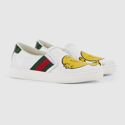 Children's Gucci Ace slip-on sneakers - white leather