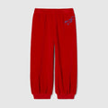 Children's chenille jogging pants - red