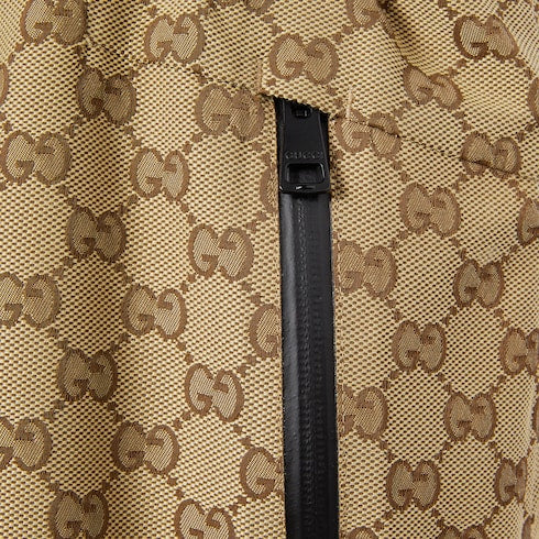 GG technical fabric jacquard pants - beige and dark brown
