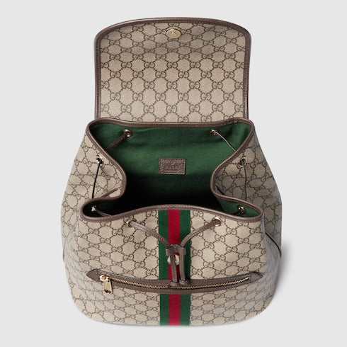 Ophidia medium backpack - beige and brown GG fabric