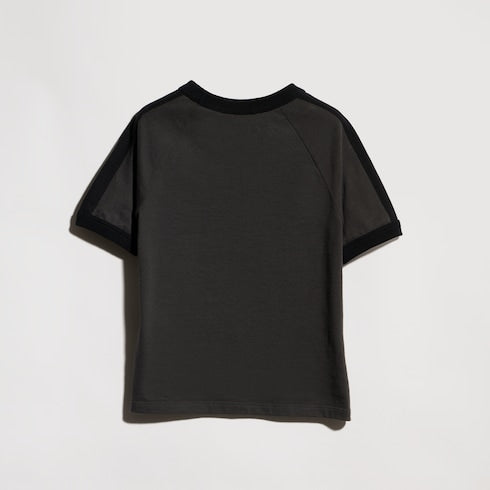 Children's cotton T-shirt with print - dark grey