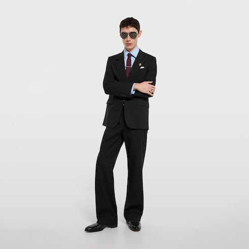 GG wool pants - black