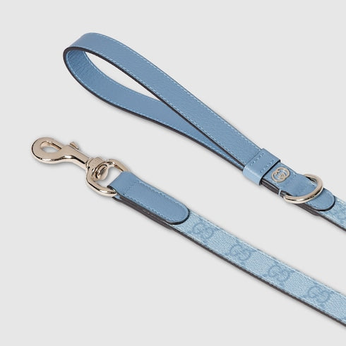 Small/medium leash - light blue fabric