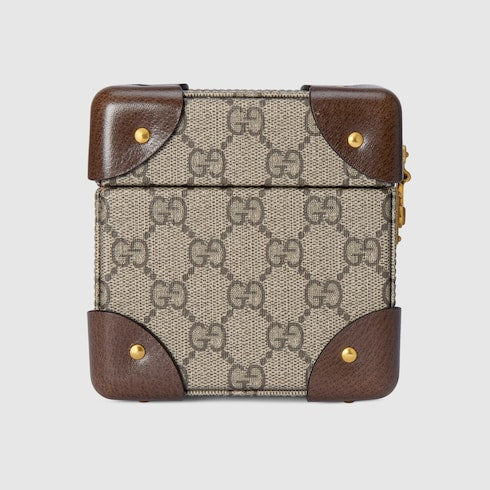 Gucci Savoy mini rigid watch case - beige and ebony Supreme