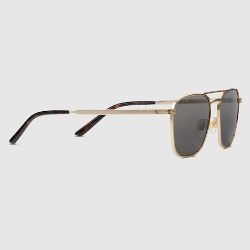 Square frame sunglasses - gold-toned