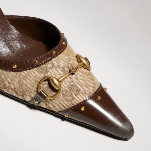 Women's Savoy pump - sand and brown GG canvas